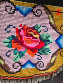 Oude Vintage Moldavische Rozenkelim Oostblok Valance