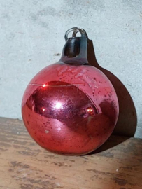 Oude Antieke Kerstbal 6690 Ajeko Bal Rood