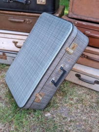 Oude Antiek Vintage Koffer Grijs