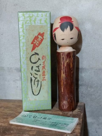 Oude Vintage Japanse Kokeshi Houten Pop Doll Isamu Ise