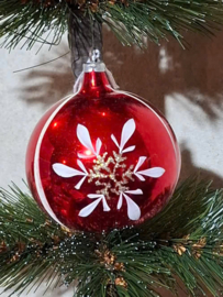 Oude Antiek Vintage Kerstbal 10422 Rood