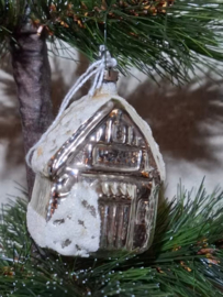 Oude Antieke Kerstbal 8901B Huisje