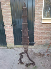 Oud Vintage Katoenen Fuik met Houten Hoepels