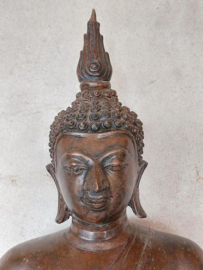 Oude Vintage Bronzen Boeddha Boeddhisme Bhumisparsha