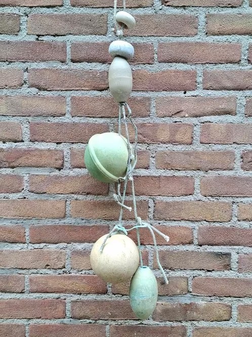 Oude Vintage Visnet Drijvers aan Touw