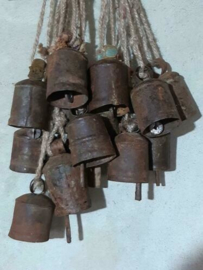 Oude Brocante Metalen Bellen Bel Tempelbel India 2st. 12-14 cm
