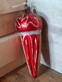 Oude Antiek Vintage Kerstbal 8059 Pegel