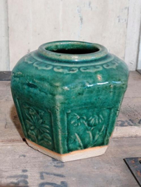 Oude Antiek Chinese Shiwan Gemberpot Groen