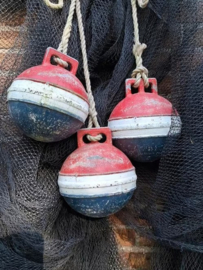 Oude Antiek Brocante Zinken Drijver Boei