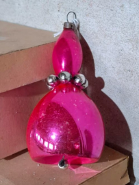 Oude Antiek Vintage Kerstbal 8075 Klokje XL