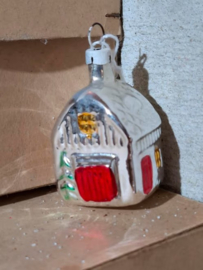 Oude Antieke Vintage Kerstbal 8232 Huisje
