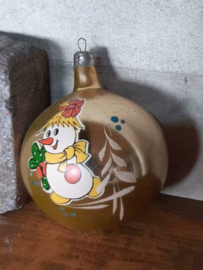 Oude Antiek Vintage Kerstbal 5256 Sneeuwpop