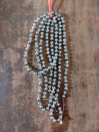 Oude Antieke Kerstbal 8134 Kralenslinger Kralenketting Kralen Slinger Zilver