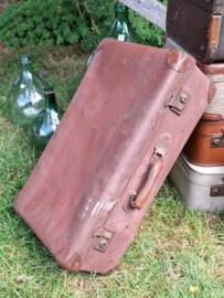 Oude Antiek Vintage Koffer Reiskoffer
