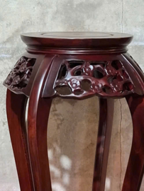 Oude Vintage Chinese Plantentafel Piedestal Rozenhout Sokkel