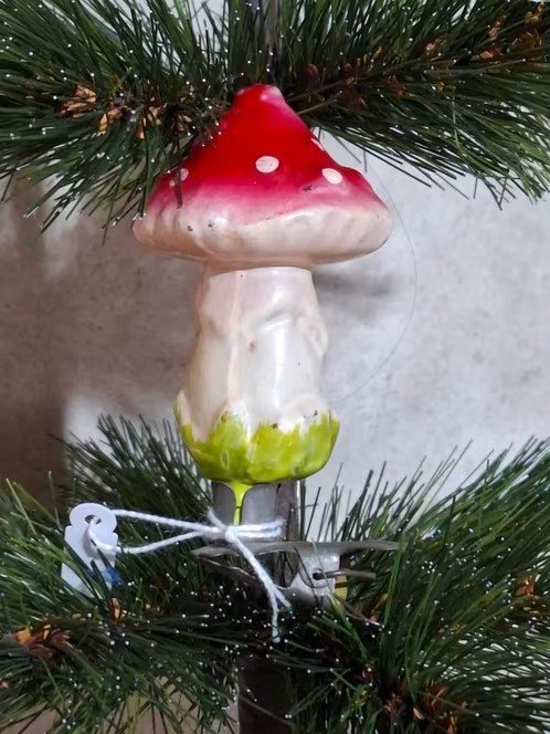 Oude Antieke Vintage Kerstbal 8854 USSR Paddenstoel