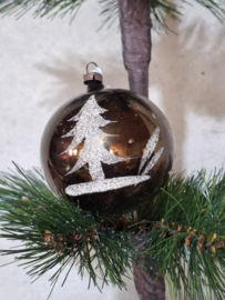 Oude Antiek Vintage Kerstbal 8918 Dennenboom