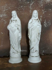 Oud Antieke Maria en Jezus Beeldje Porselein Biscuit