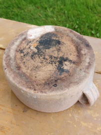 Oude Antiek Aardewerk  Schaal Kookpot Wild Stoofpot Deksel