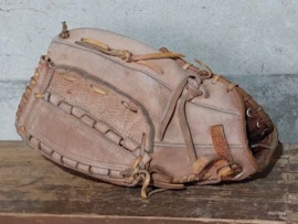 Oude Vintage Baseball Honkbal Handschoen Leer
