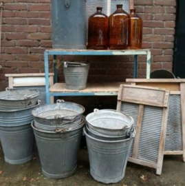 Inspiratie Oude Brocante Zinken Emmers en Wasborden