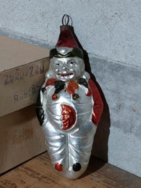 Oude Antieke Kerstbal 6515 Pierrot Clown XL