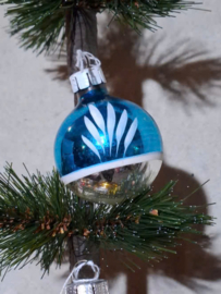 Oude Antiek Vintage Kerstbal 10433 Blauw