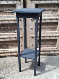 Oude Brocante Houten Krukje Tafeltje Restyle Mat Zwart
