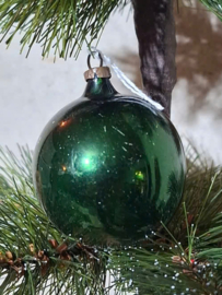 Oude Antiek Vintage Kerstbal 10206 Donkergroen
