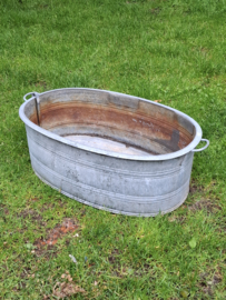 Oude Brocante Frans Zinken Teil met Afvoer