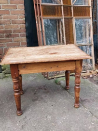 Oude Brocante Frans Houten Salon Tafel Tafeltje