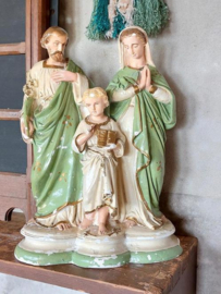 Oude Antiek Beeld Heilige Familie Maria Jezus Jozef
