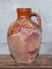 Oude Antiek Vintage Oliekruik Kruik Aardewerk Frankrijk