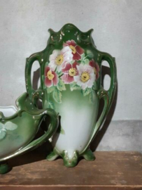 Oude Antieke Schouwset K&G Luneville Faience France Jardiniere
