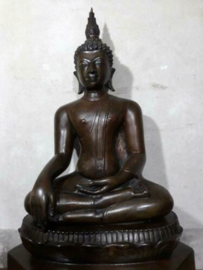Oude Vintage Bronzen Boeddha Boeddhisme Bhumisparsha