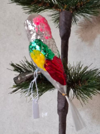 Oude Antieke Kerstbal 8920B Vogel op Clip Parkiet Parrot Papegaai Kaketoe