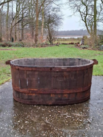Oude Houten Kuip Trog Vijver Plantenbak Orangerie Ovaal