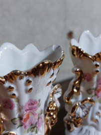 Oude Antieke Set Franse Biedermeier Bruidsvaasjes Vaasje Porselein