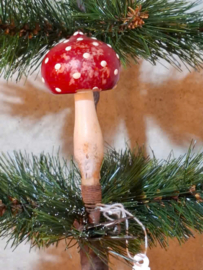 Oude Antiek Vintage Kerstbal 8926A Paddenstoel