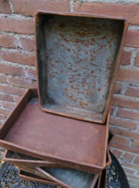 Oude Brocante Metalen Bakvorm Bakblik Bakje