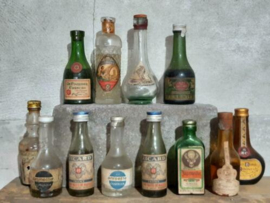 Oude Set Miniatuur Flesjes Drank Drankflesjes