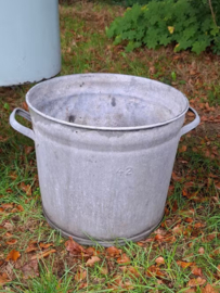 Oude Brocante Zinken Emmer Teil