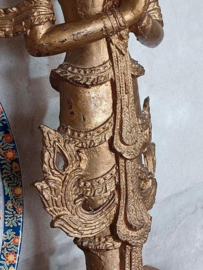 Oude Antieke Bronzen Thaise Boeddha Namaskar Mudra