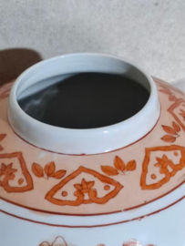 Oude Vintage Gemberpot IJzerrood Oranje