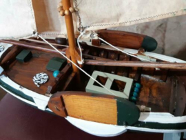 Oude Vintage Modelboot Handwerk Schaalmodel Boot Botter