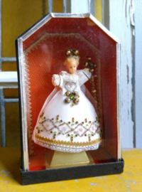 Oude Antieke Vitrine Kloosterwerk Roemenie Maria Was