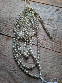 Oude Antieke Kerstbal 8416 Kralenslinger Kralenketting Kralen Slinger Zilver