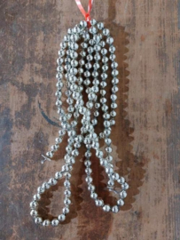 Oude Antieke Kerstbal 8144 Kralenslinger Kralenketting Kralen Slinger Zilver