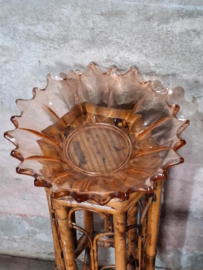 Oud Antiek Roze Glas Persglas Art Deco Schaal
