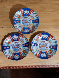 Oude Antieke Japanse Imari Schotels Borden Set